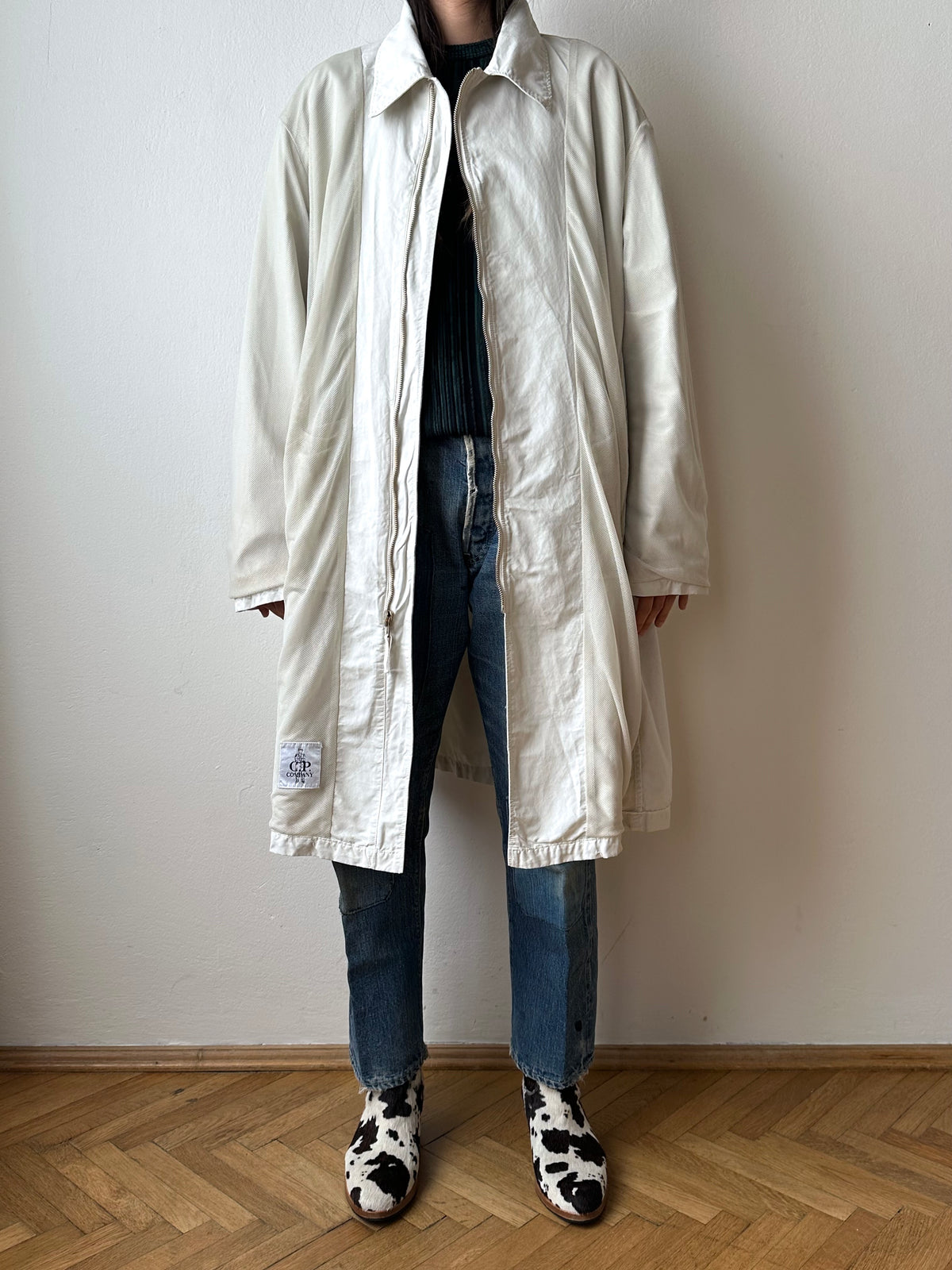 C.P. Company SS'00 2000's 2000年代 Massimo Osti マッシモオスティ Made in Italy イタリア製 イタリア古着 Cotton Nylon Coat Gray ナイロン コート 灰色 グレー Toto Praha Vintage clothing shop Antique shop 古着屋 プラハ Showroom appointment Prague ユーロ古着 ヨーロッパ古着 古着卸 ヴィンテージ