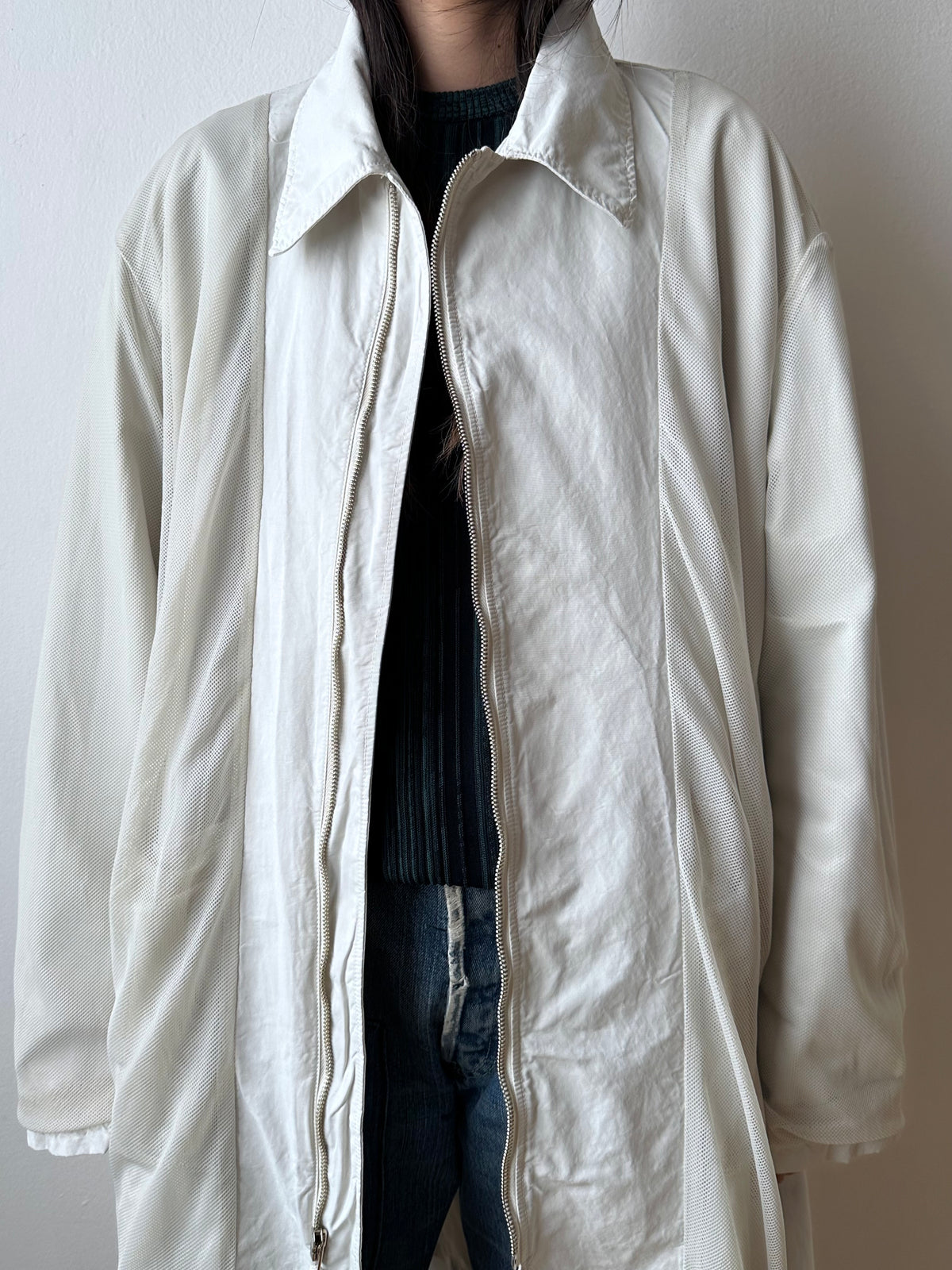 C.P. Company SS'00 2000's 2000年代 Massimo Osti マッシモオスティ Made in Italy イタリア製 イタリア古着 Cotton Nylon Coat Gray ナイロン コート 灰色 グレー Toto Praha Vintage clothing shop Antique shop 古着屋 プラハ Showroom appointment Prague ユーロ古着 ヨーロッパ古着 古着卸 ヴィンテージ