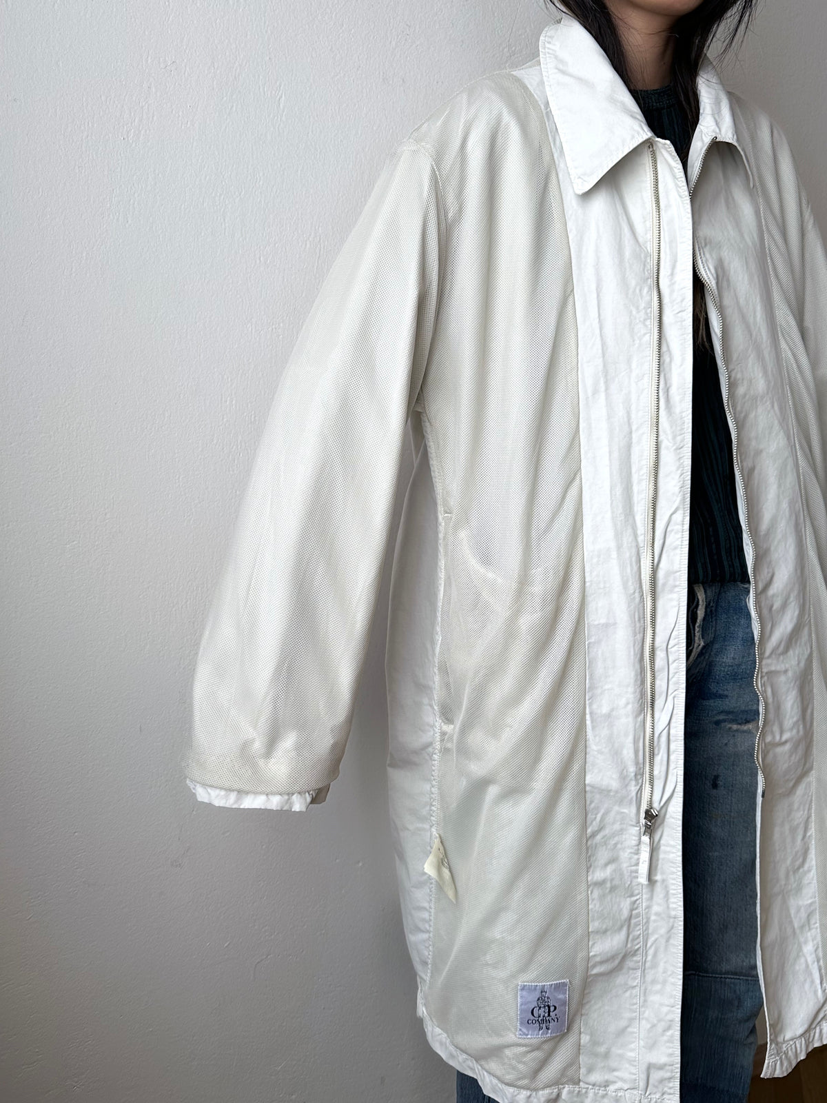C.P. Company SS'00 2000's 2000年代 Massimo Osti マッシモオスティ Made in Italy イタリア製 イタリア古着 Cotton Nylon Coat Gray ナイロン コート 灰色 グレー Toto Praha Vintage clothing shop Antique shop 古着屋 プラハ Showroom appointment Prague ユーロ古着 ヨーロッパ古着 古着卸 ヴィンテージ