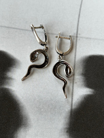 Snake earrings Ag925
