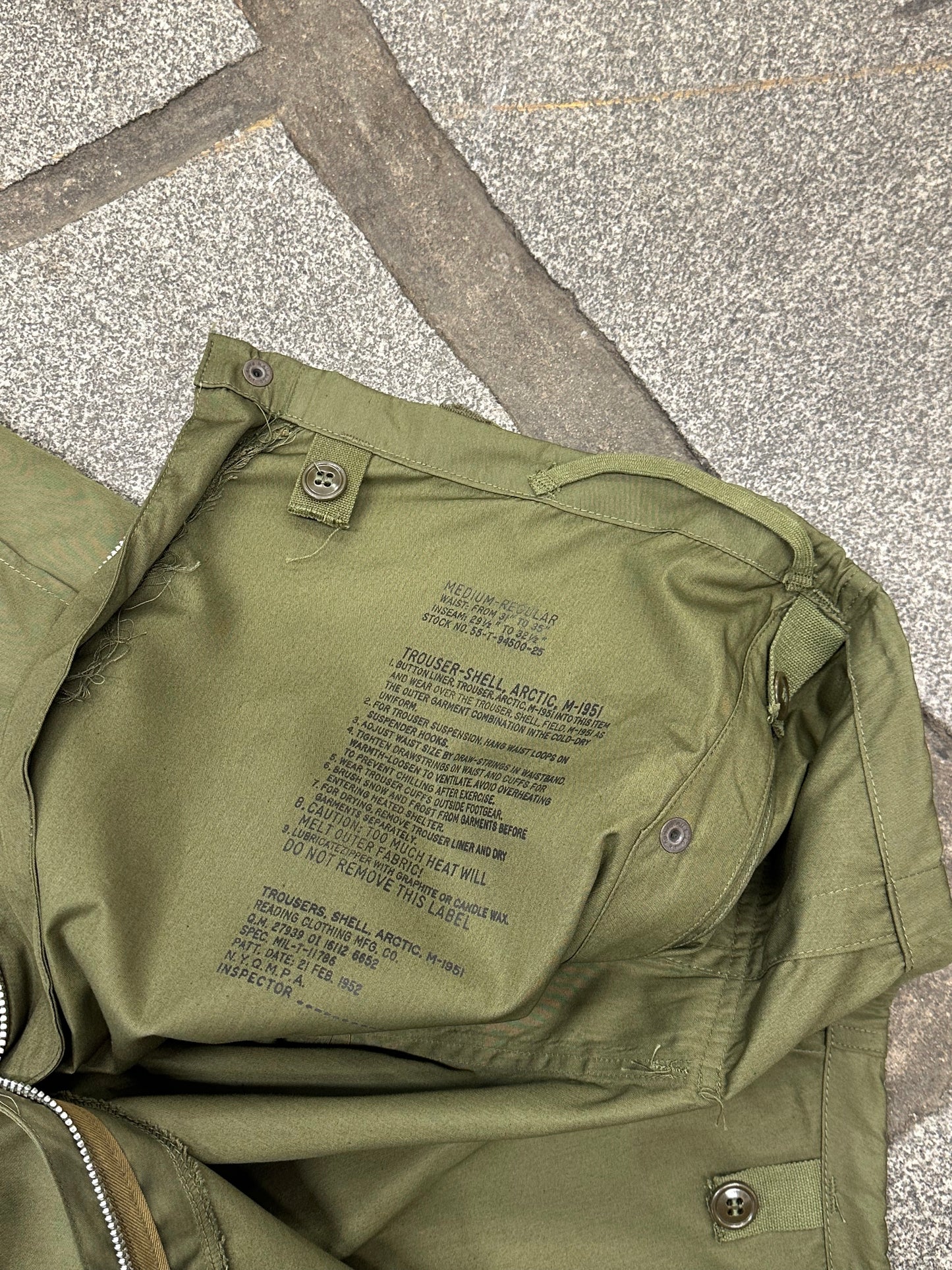Dead stock 1950's us army m1951 arctic trousers