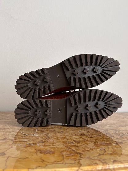 French leather shoes - sz 38 , 23.5-24cm