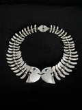 1970s Mexican silver fish bone necklace