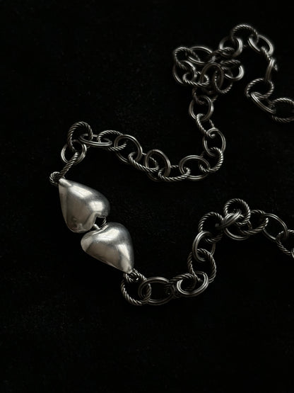 vintage silver 800 long chain necklace