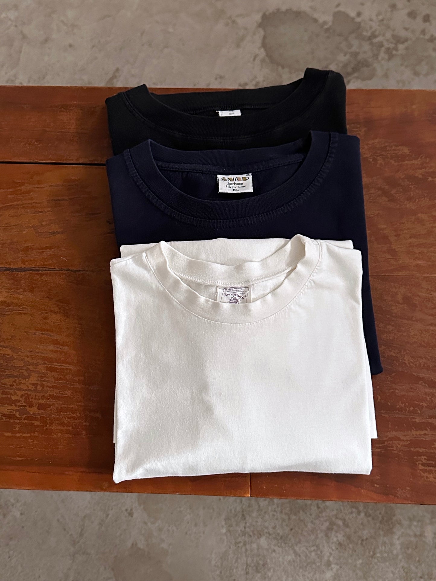 Black & white 3‑pack tees - L-XL