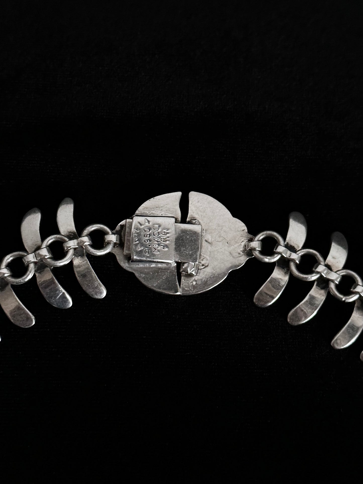 1970s Mexican 950 fish bone necklace