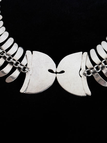 1970s Mexican 950 fish bone necklace