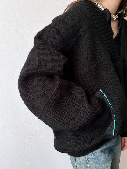 80s Italy knit jumper with belly pocket