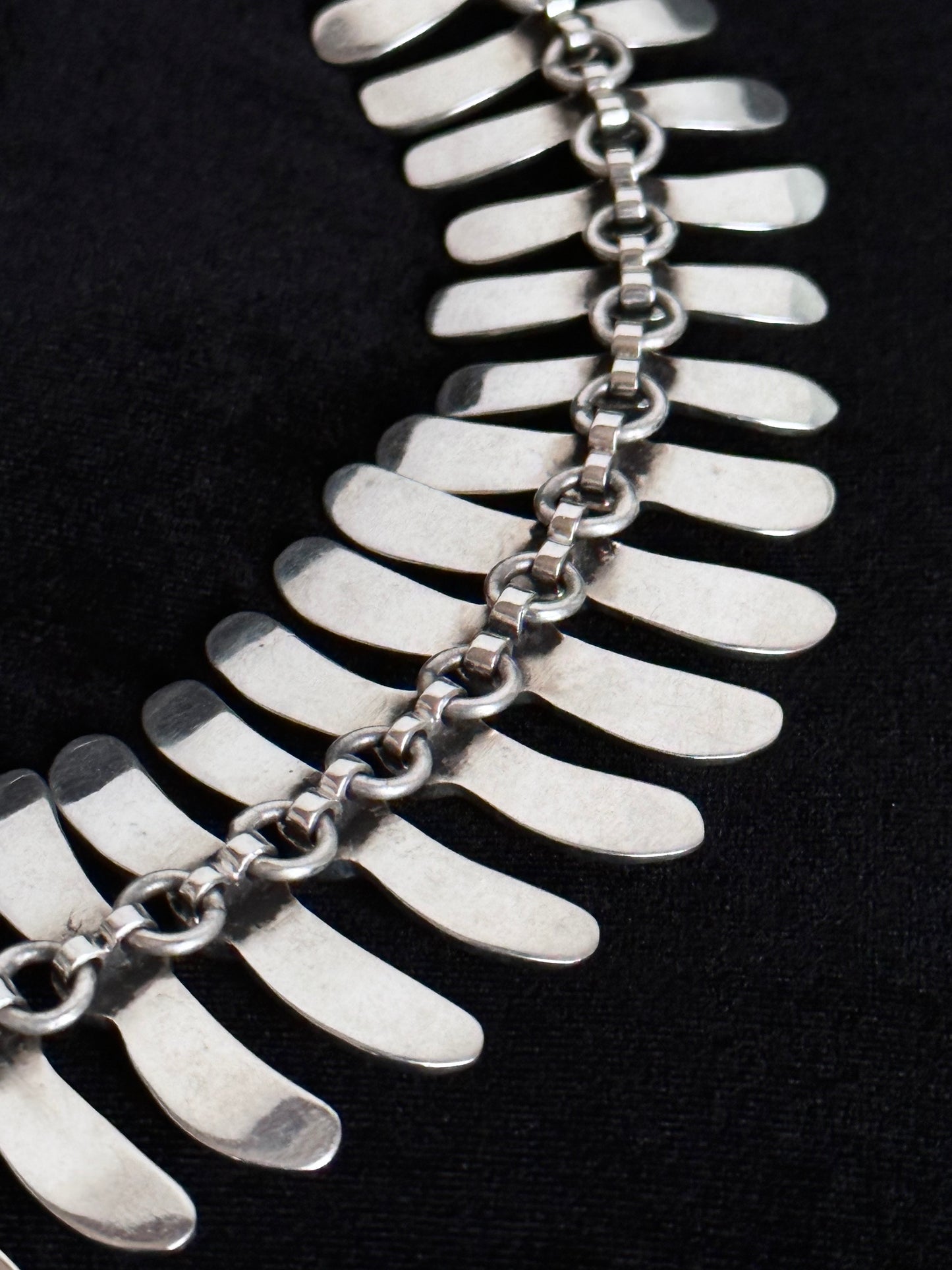 1970s Mexican 950 fish bone necklace