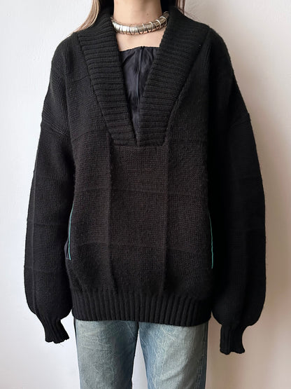 80s Italy knit jumper with belly pocket