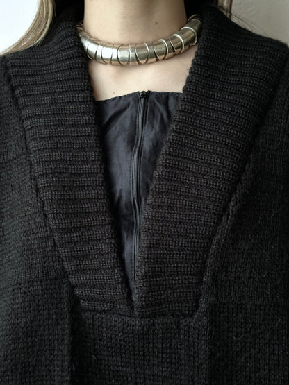 80s Italy knit jumper with belly pocket