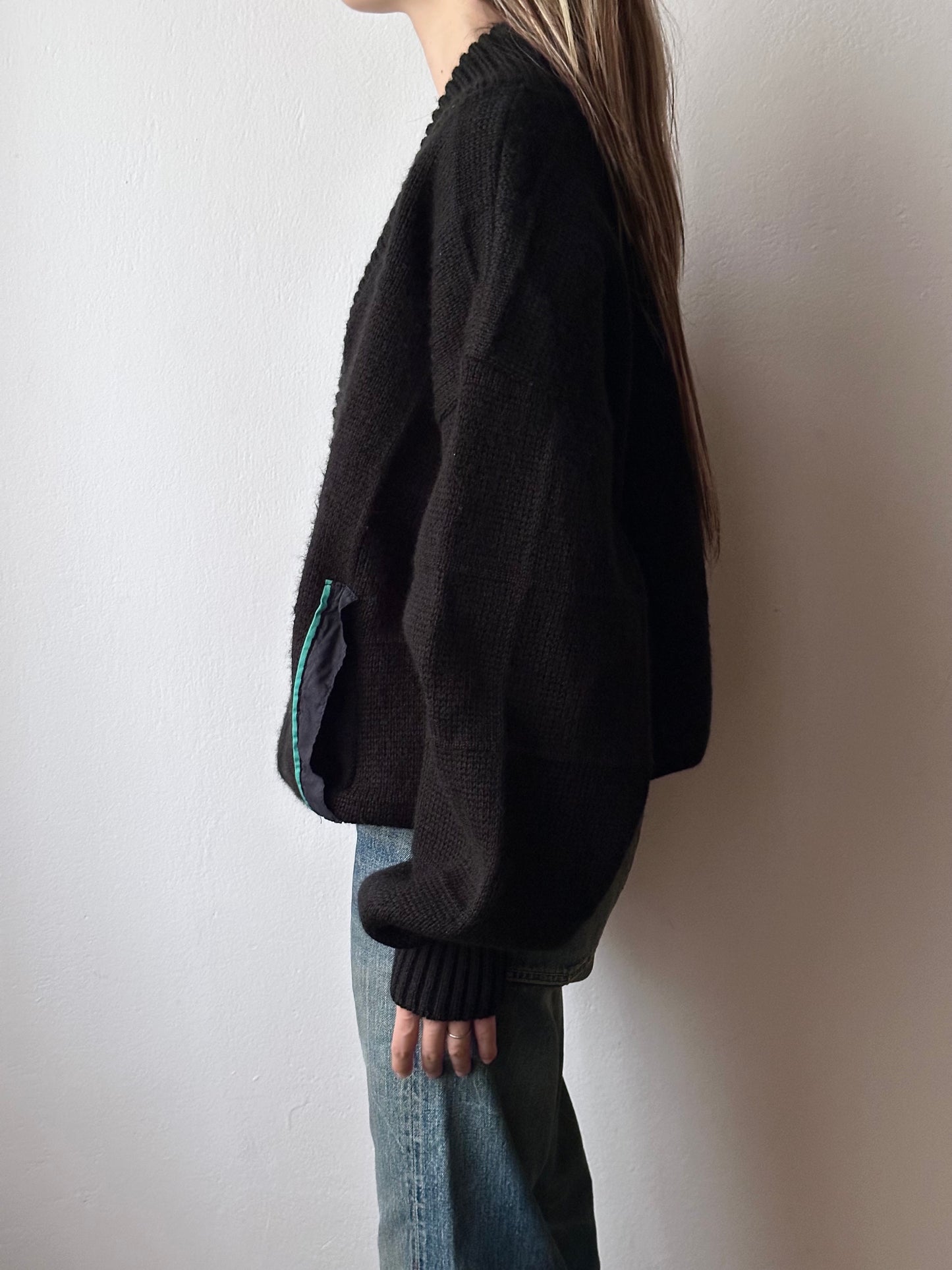 80s Italy knit jumper with belly pocket