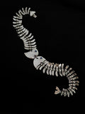 70s Mexican silver fish bone necklace