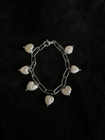 925 heart pearl chain bracelet