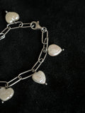 925 heart pearl chain bracelet