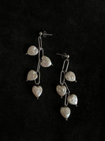 925 heart pearl earrings