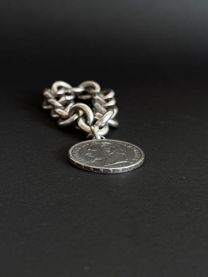 ~1960's French silver bracelet with franc