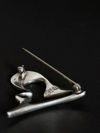 circa 1950's Georg Jensen sail brooch design by Henning Koppel