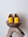 crocodile skin yellow mules