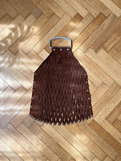 suede mesh bag