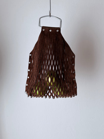 suede mesh bag