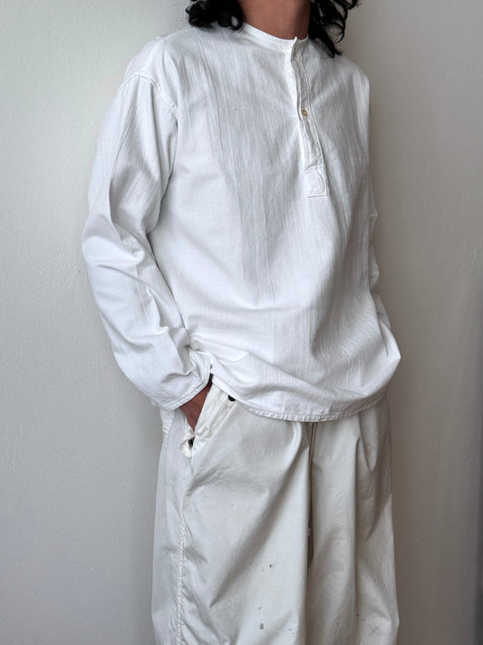 70's 80's Soviet Army Russian military 　ロシア軍 ソビエト Sleeping Shirt Pijama Pajama White Toto 古着屋 プラハ Vintage store Vintage clothing Praha Prague Dead Stock デッドストック ユーロミリタリー 古着 ヨーロッパ古着 白シャツ ユーロ古着 古着卸