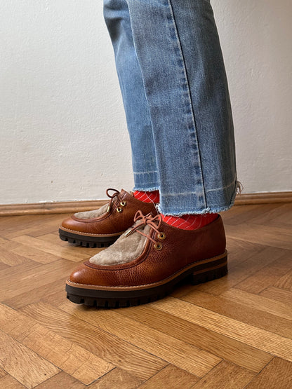 French leather shoes - sz 38 , 23.5-24cm