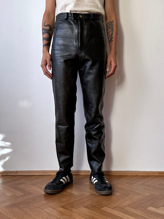 90s Leather trouser - w29~30