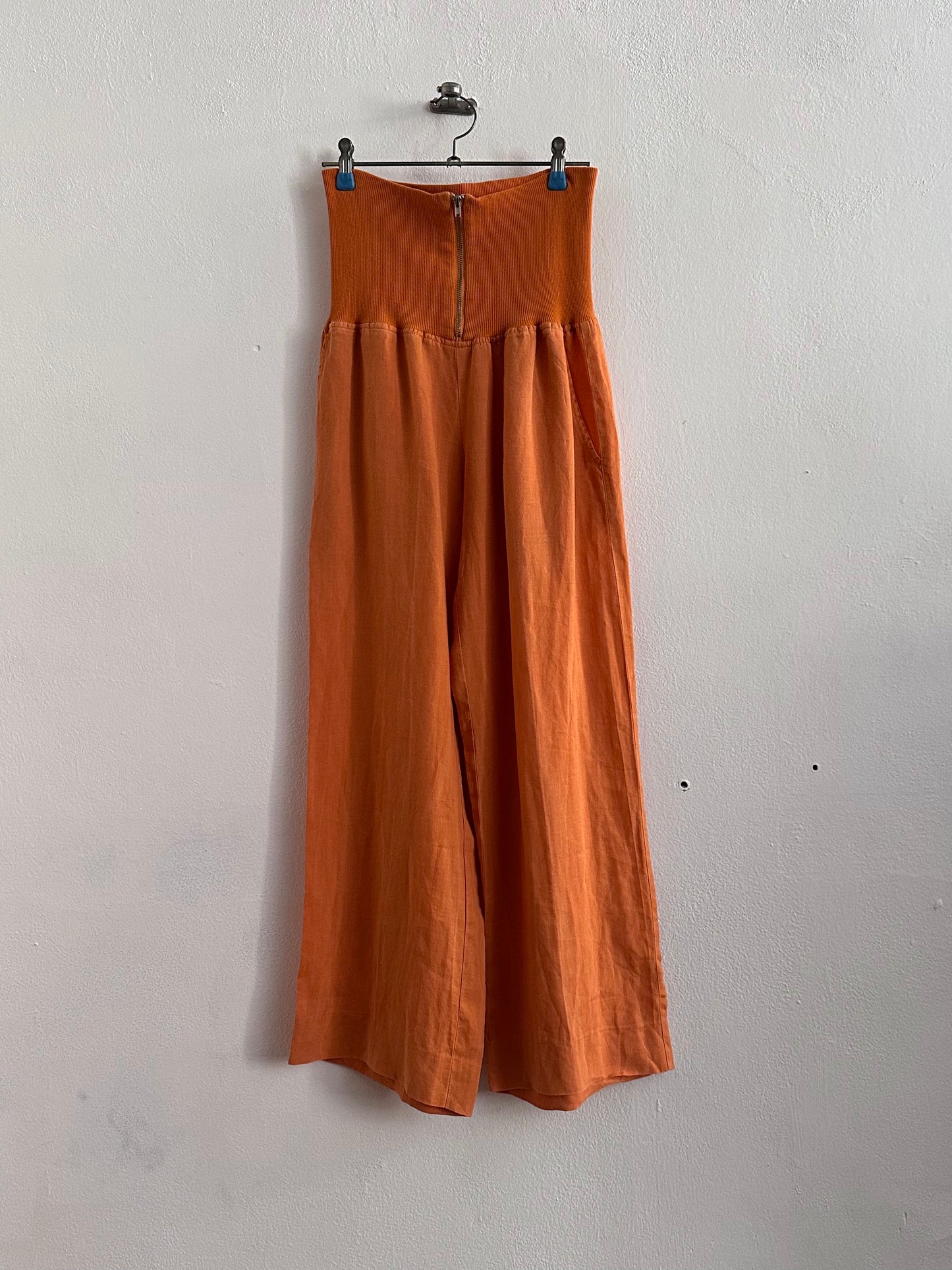 Italy lib waist linen trouser