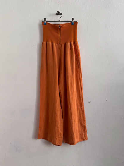 Italy lib waist linen trouser