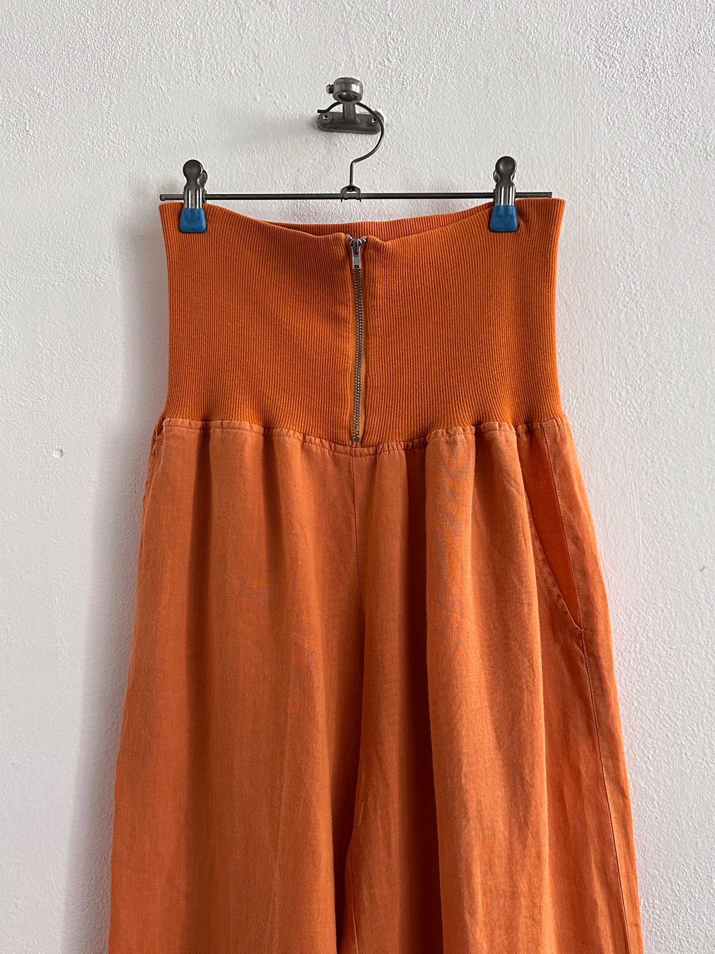 Italy lib waist linen trouser