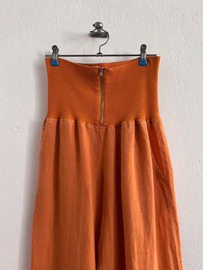 Italy lib waist linen trouser