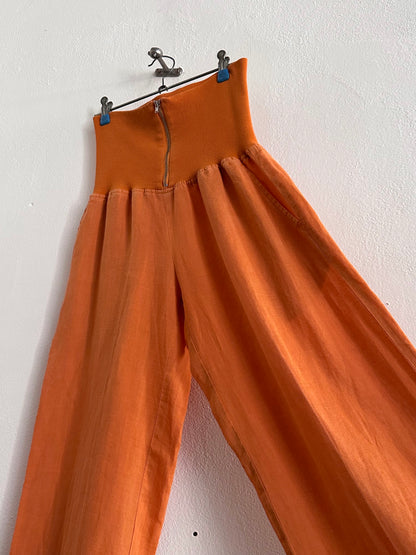 Italy lib waist linen trouser