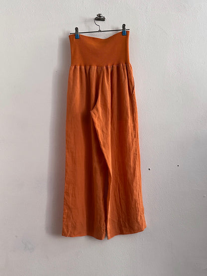 Italy lib waist linen trouser