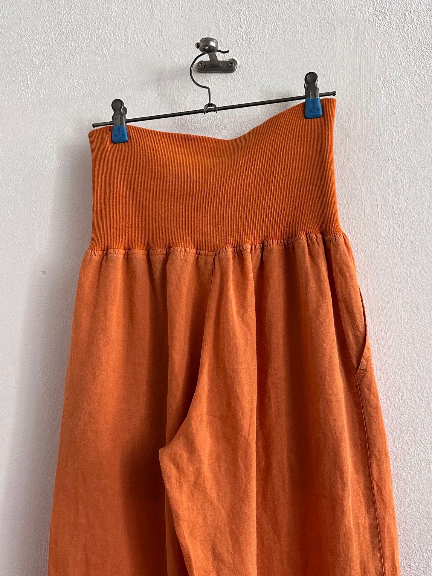 Italy lib waist linen trouser