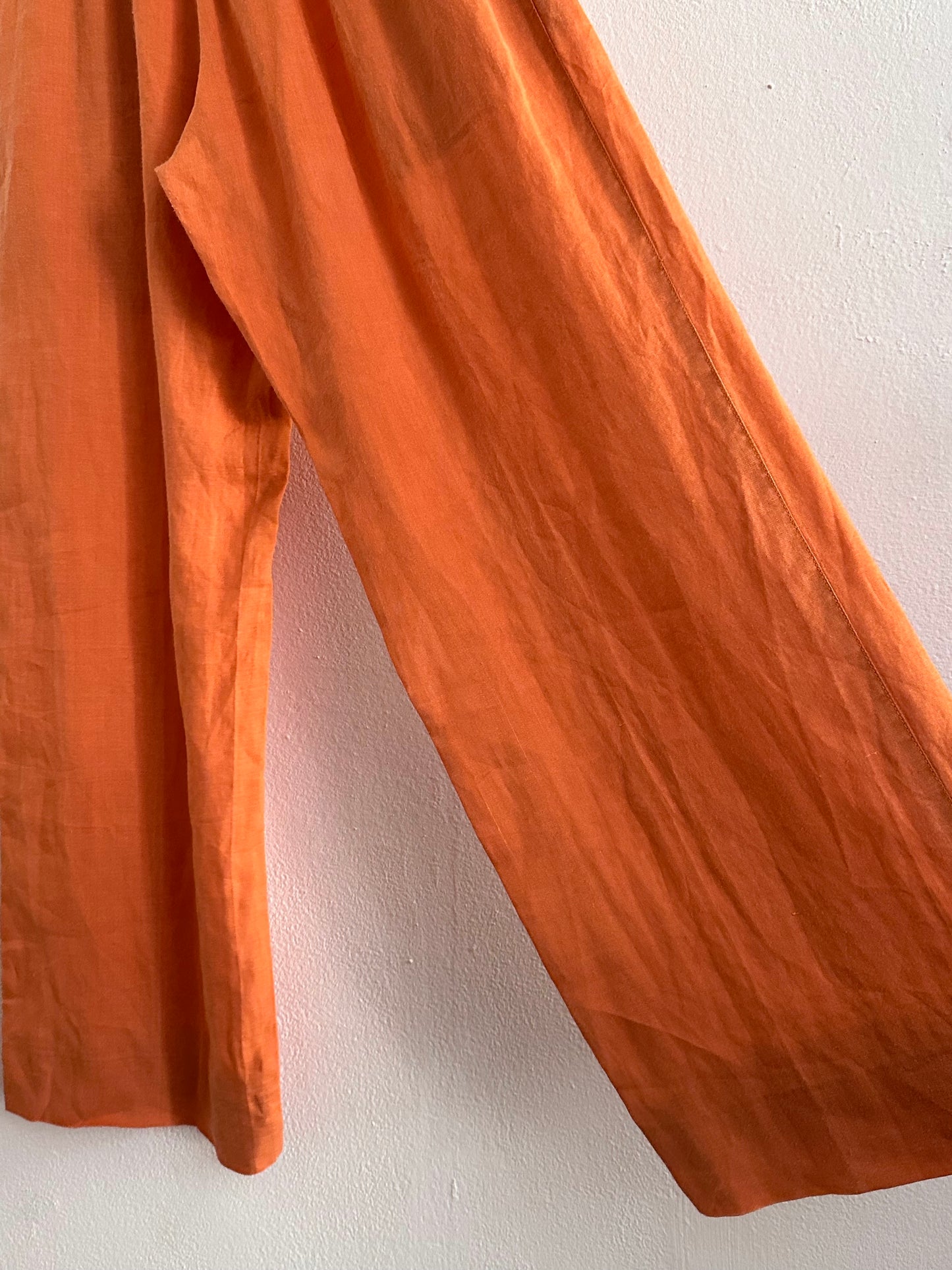 Italy lib waist linen trouser