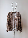 leopard frill collar blouse