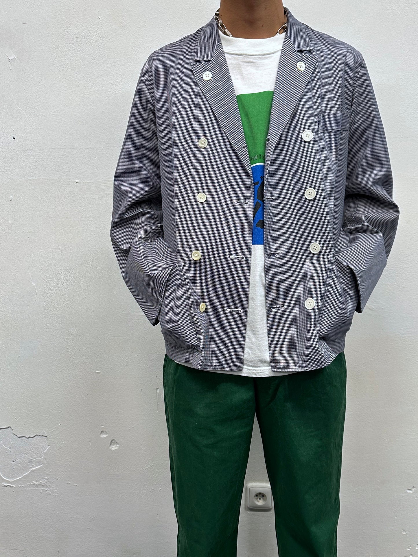 1950s French Butcher Jacket