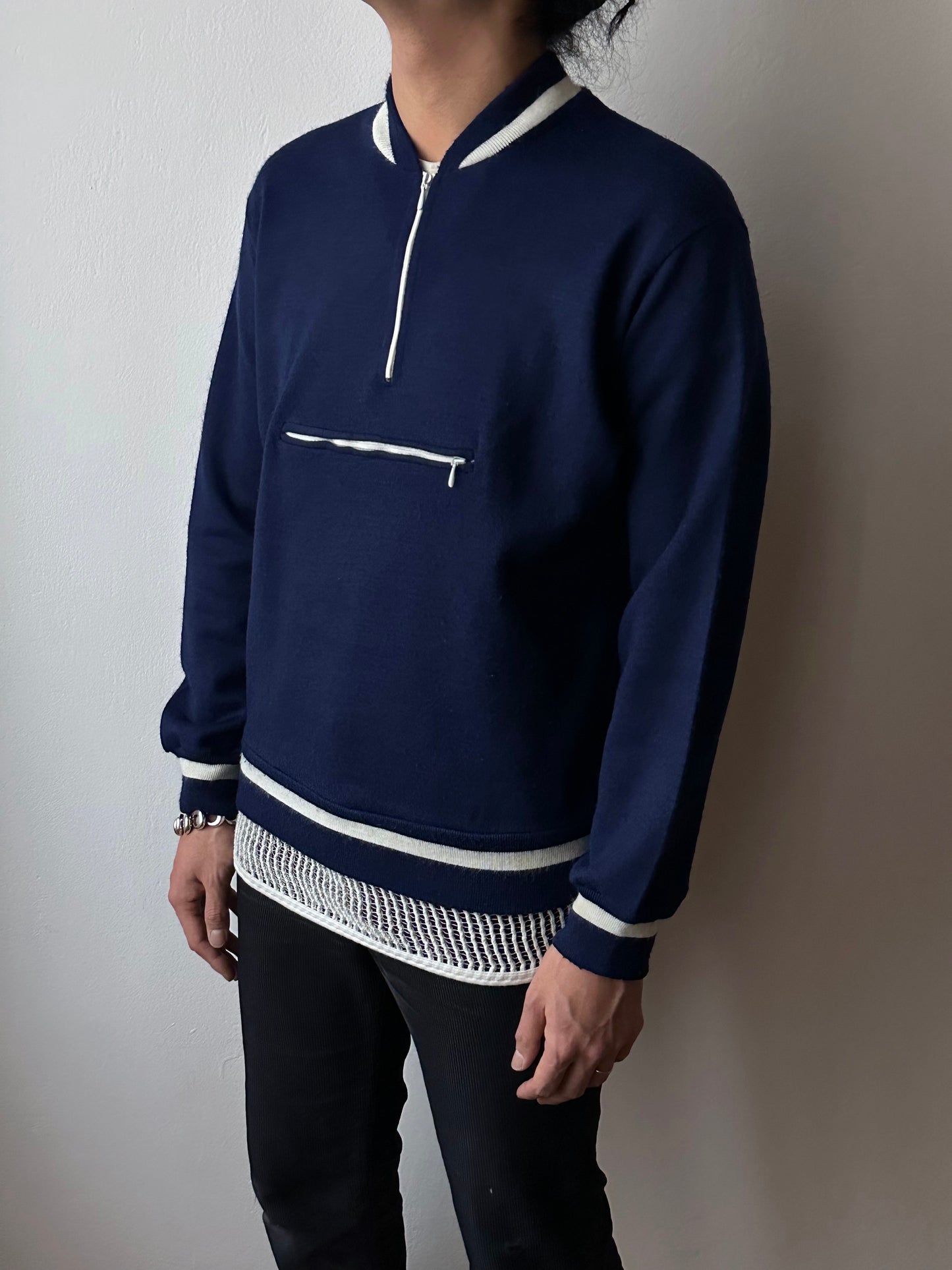 Vintage Navy wool/acrylic jersey top