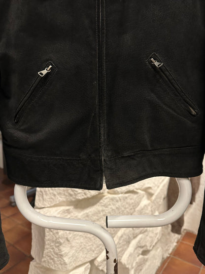 black suede leather short jacket