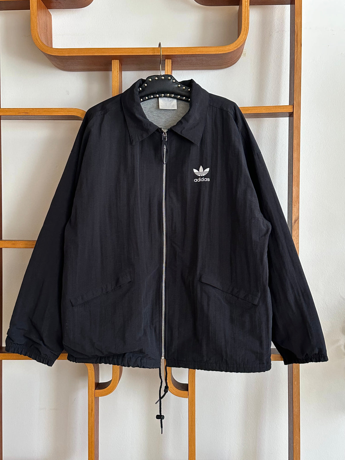 Late 1980s Adidas Black Nylon jacket