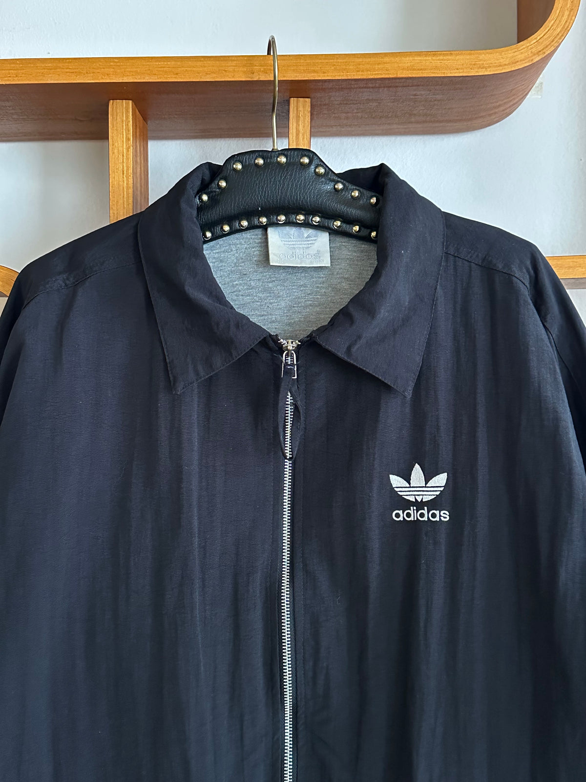 Late 1980s Adidas Black Nylon jacket