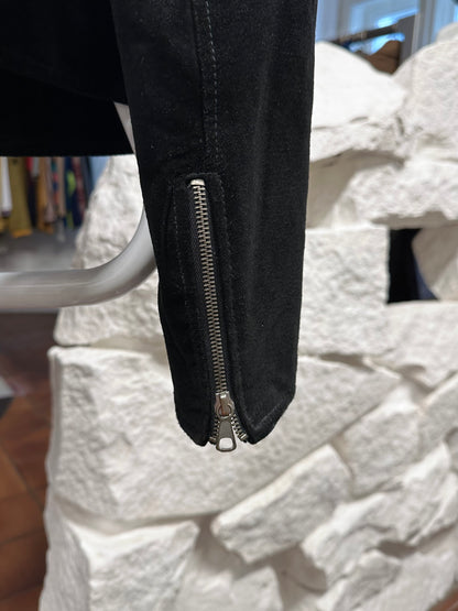 black suede leather short jacket