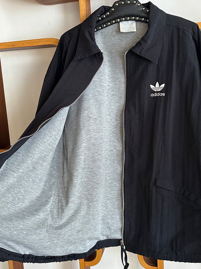 Late 1980s Adidas Black Nylon jacket