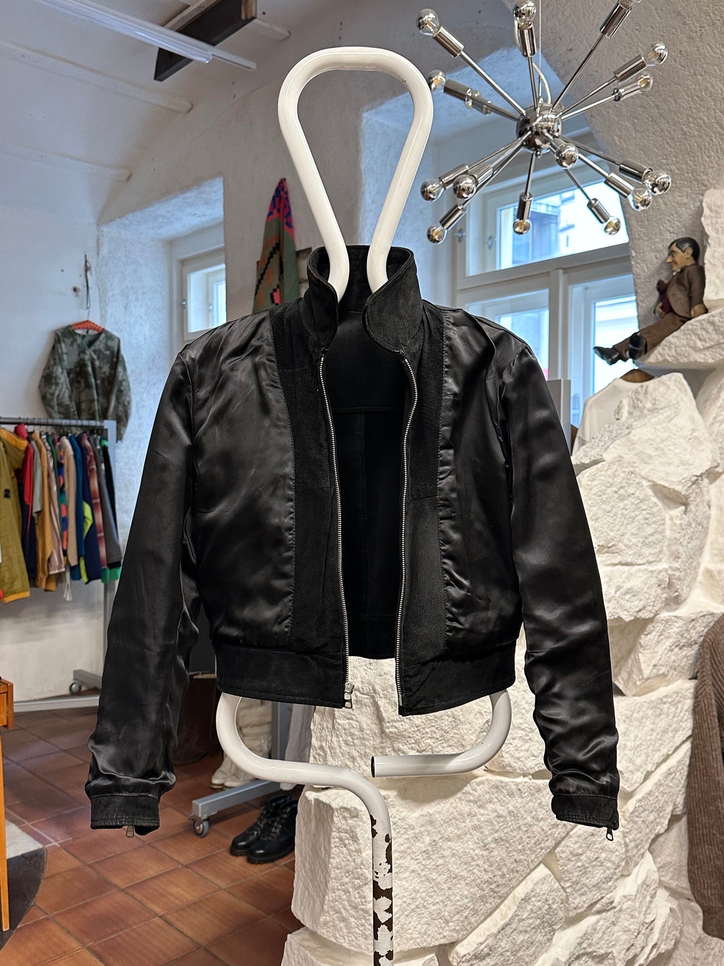 black suede leather short jacket