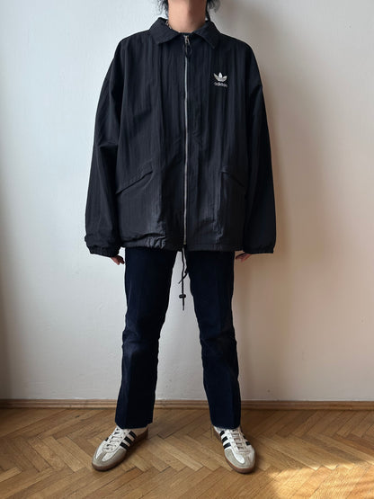 Late 1980s Adidas Black Nylon jacket