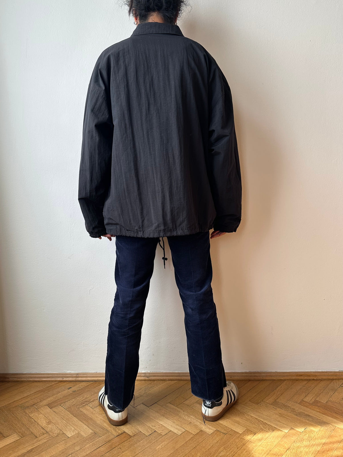 Late 1980s Adidas Black Nylon jacket