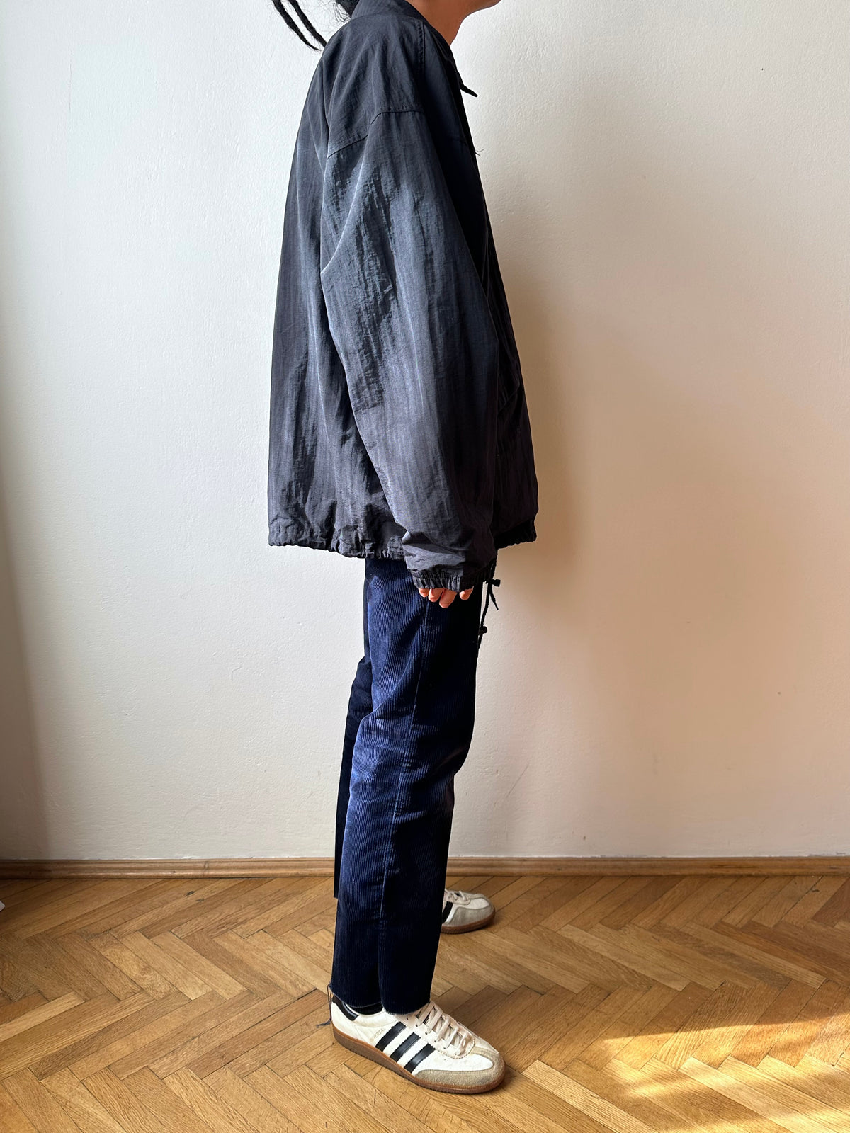 Late 1980s Adidas Black Nylon jacket