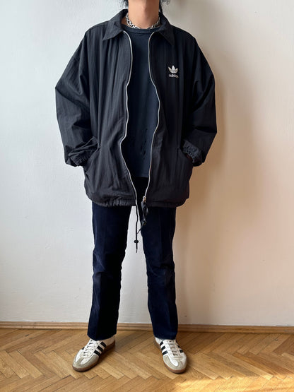 Late 1980s Adidas Black Nylon jacket
