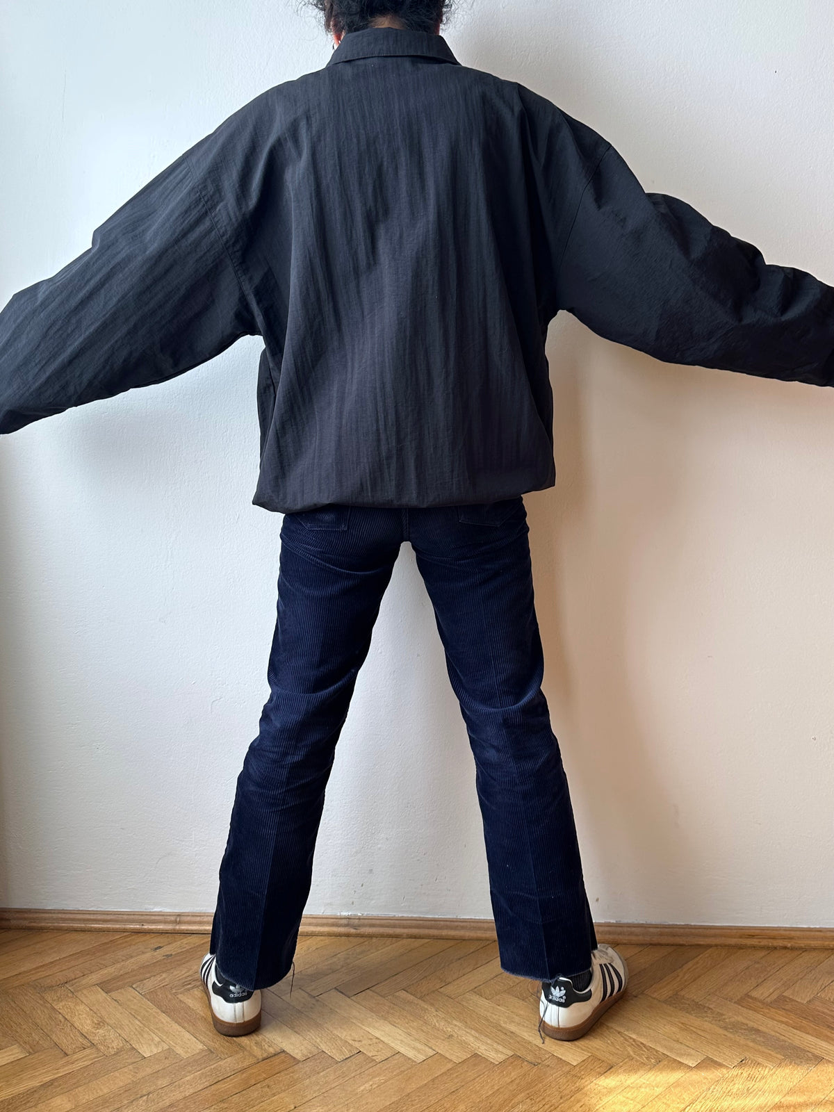 Late 1980s Adidas Black Nylon jacket